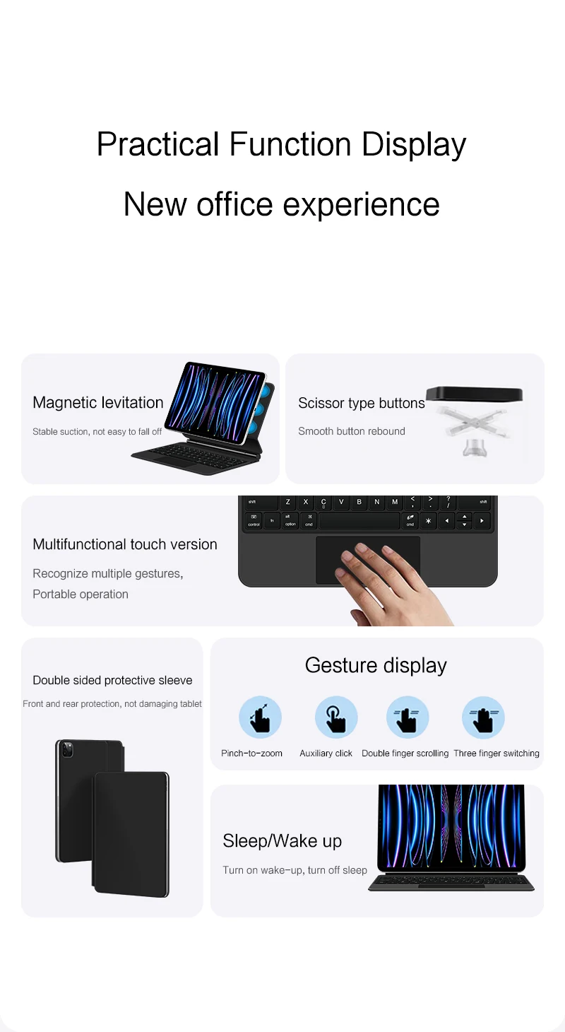 teclado mágico para ipad pro ar tablet sem fio bluetooth teclado capa protetora caso