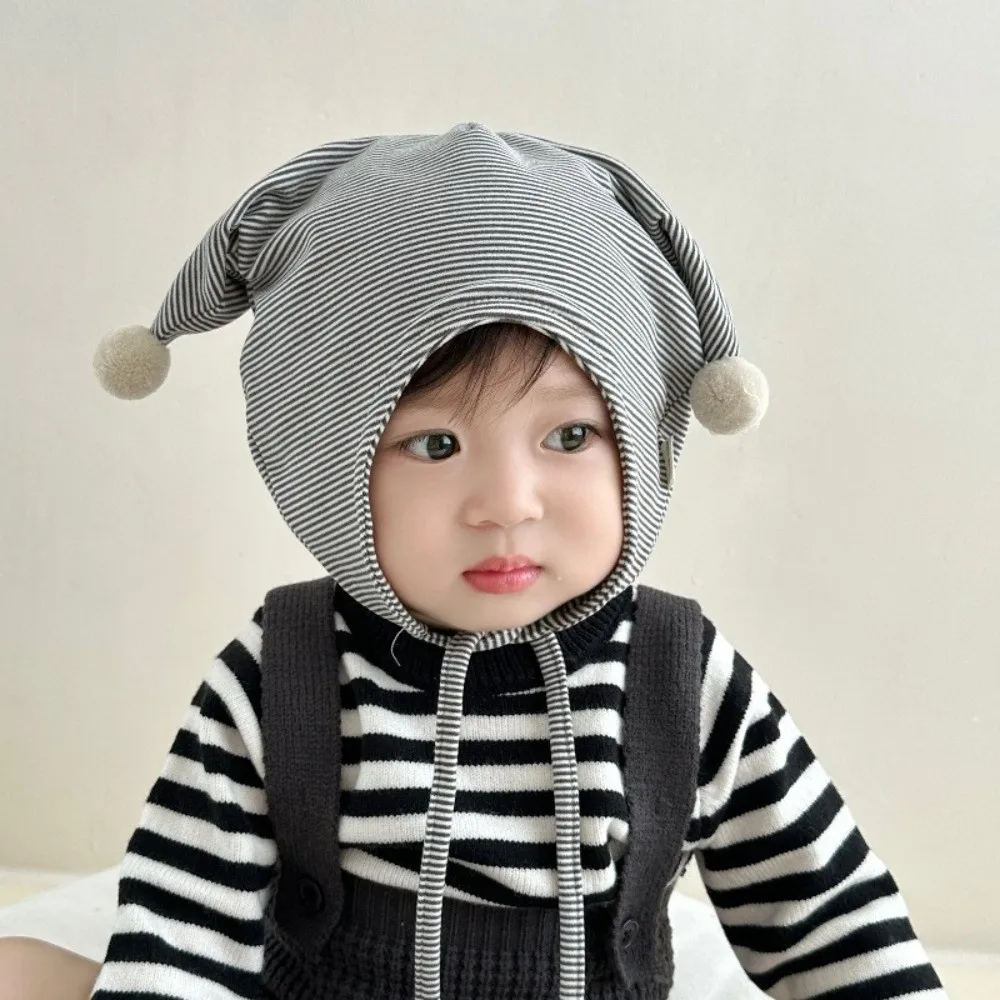 Korean Cute Baby Fetal Cap Cat Ear Soft Newborn Beanie Hat Sweet Tie Strap Infant Bonnet Hat Photography Props