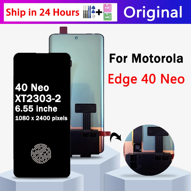 

6.55''Original AMOLED For Motorola Edge 40 Neo LCD XT2307-1 Display Touch Screen Digitizer Assembly For Moto Edge40 Neo LCD