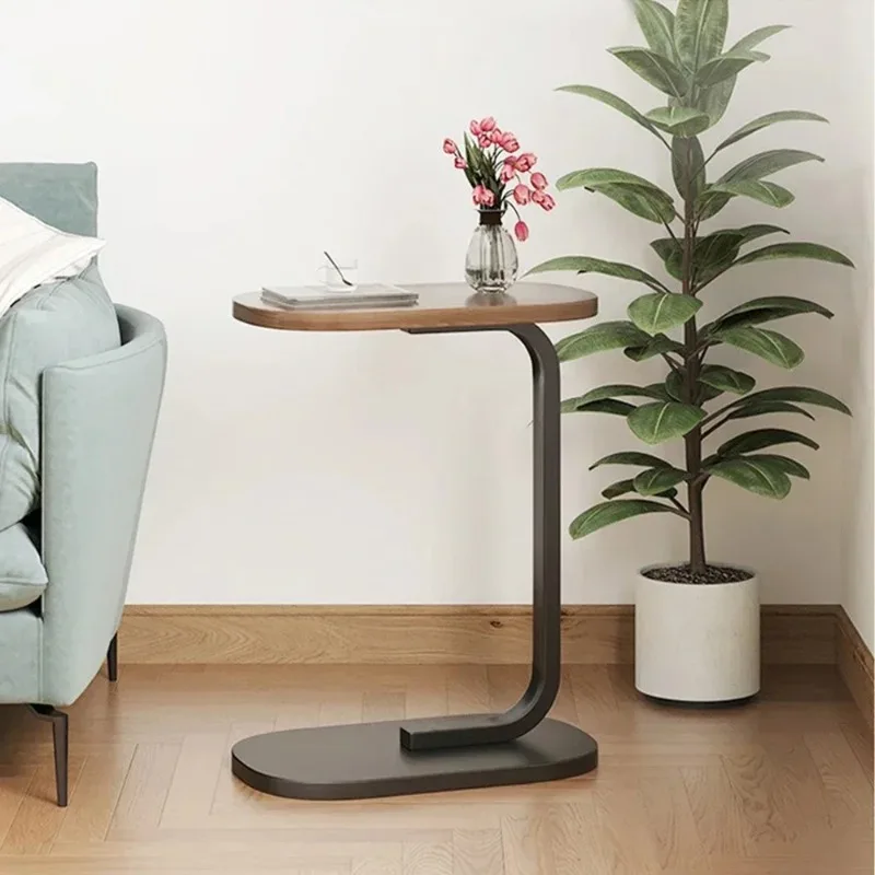 Side Table C-shaped Small Coffee Table for Living Room Sofa Home Portable Modern