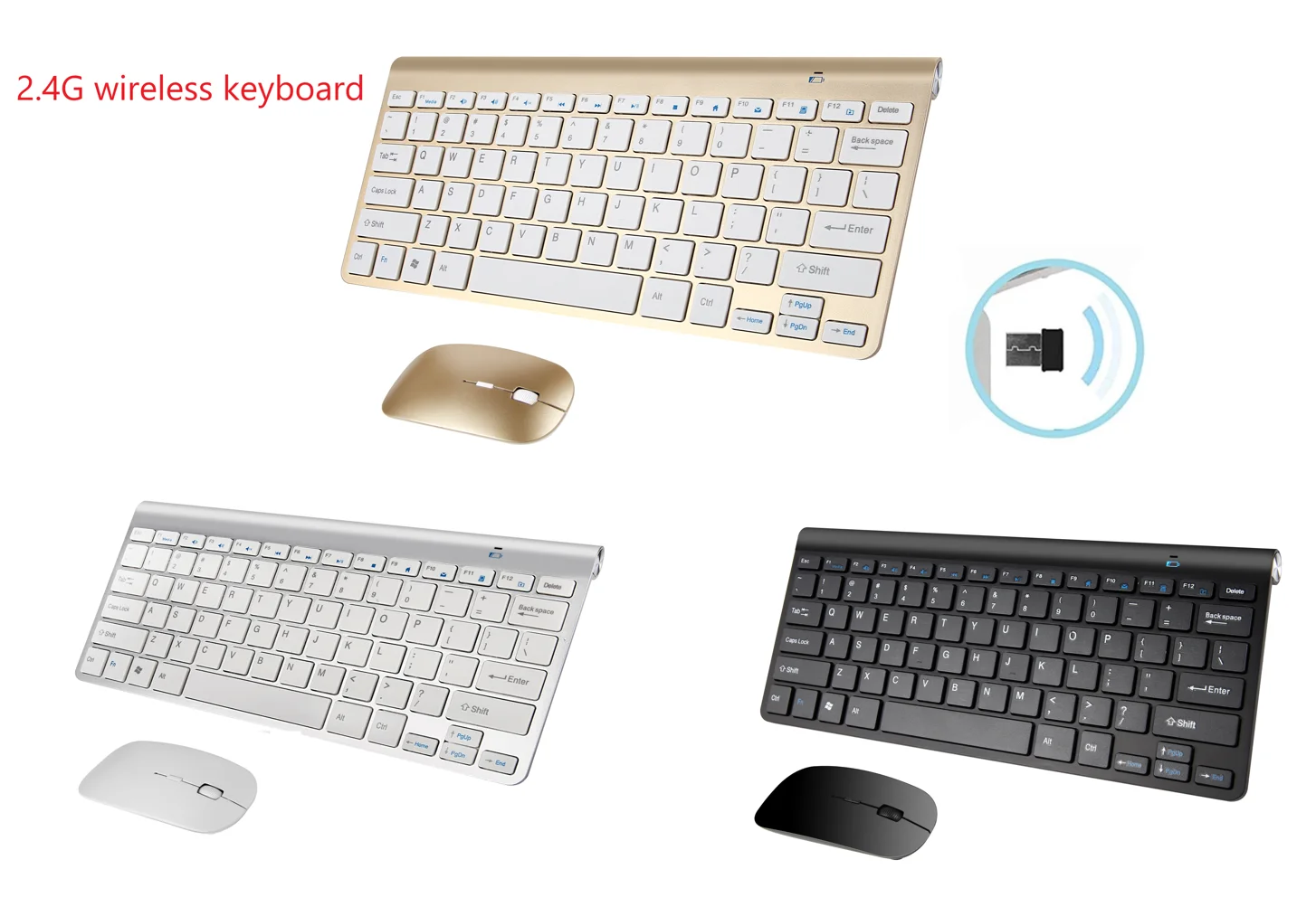 2.4G Tastiera Wireless E Mouse Combo Protable Mini Tastiera Mouse Set Per Notebook Laptop Mac Desktop Pc Computer Smart Tv Ps4