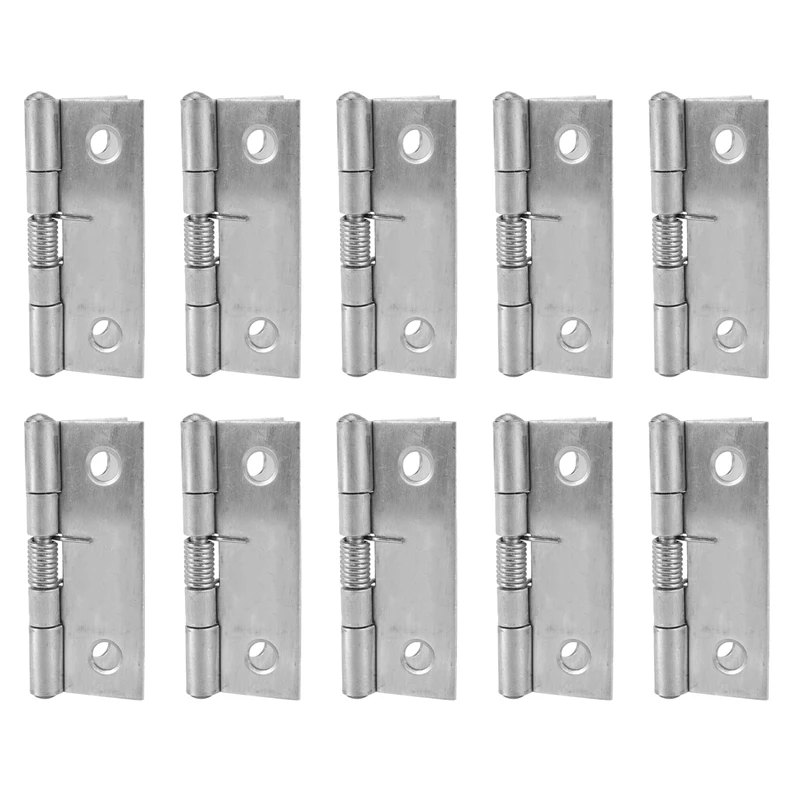 

HOT SALE 10Pcs 2 Inch Long Stainless Steel Self-Closing Corner Spring Draw Door Hinge