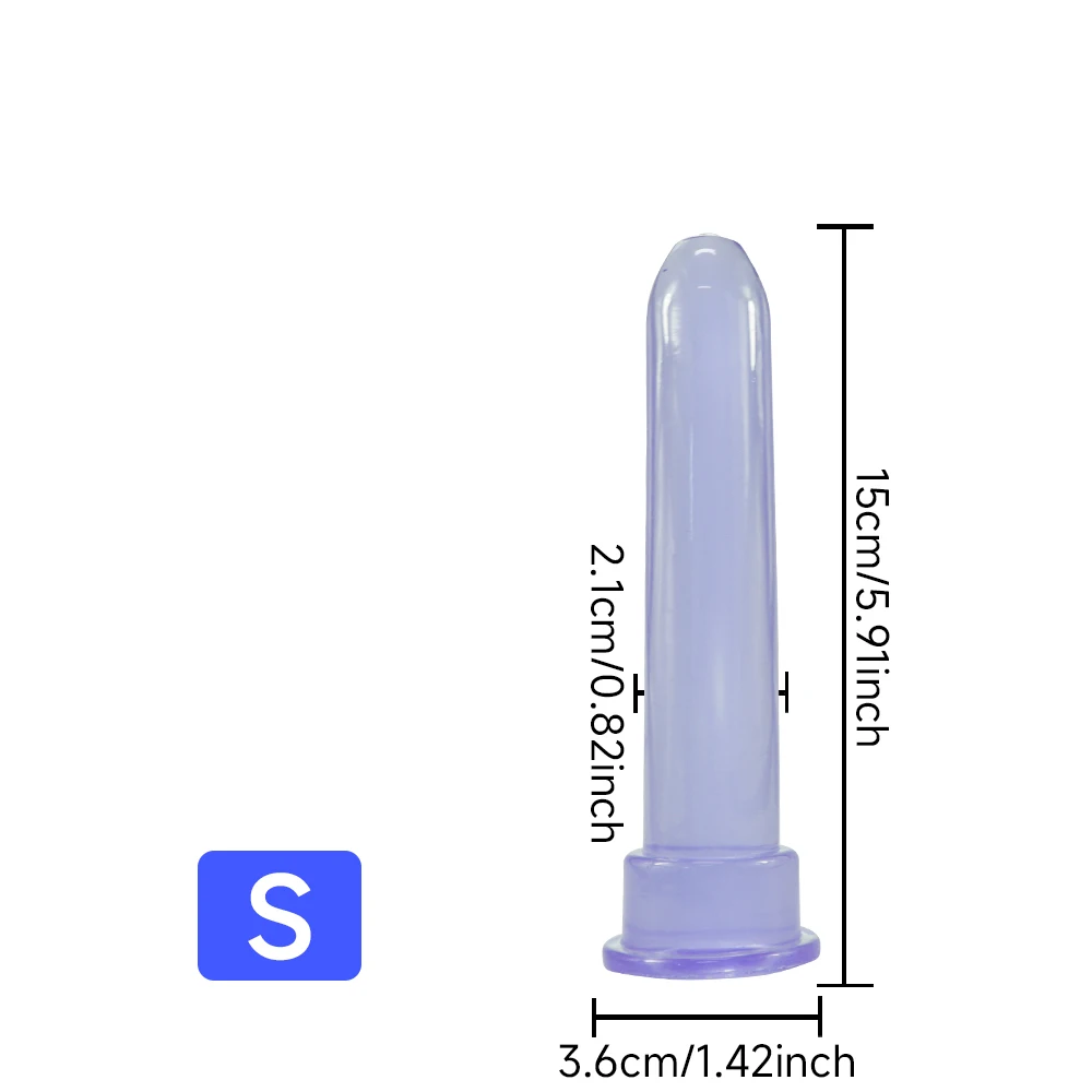 Unisex Soft Jelly PVC Suction Cup Dildo Penis Anal Plug Set, Female Vaginal Anal Stimulation Masturbator Dilator, Adult Sex Toys