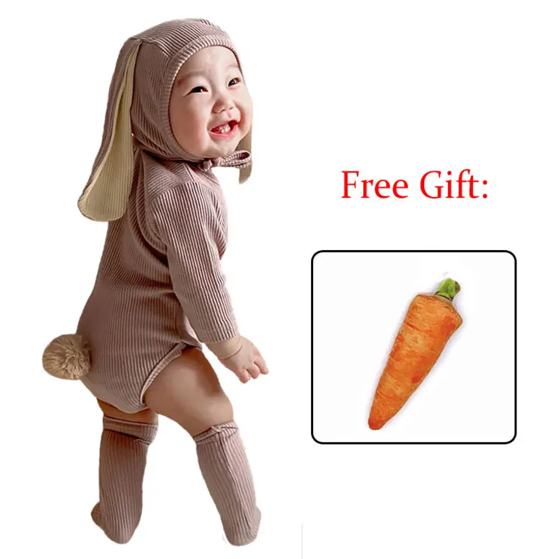 Umorden Infant Baby Boys Girls Pagliaccetto Bunny Costume Body Set Long Rabbit Ear Photography Pasqua Compleanno Fancy Dress 0-24M
