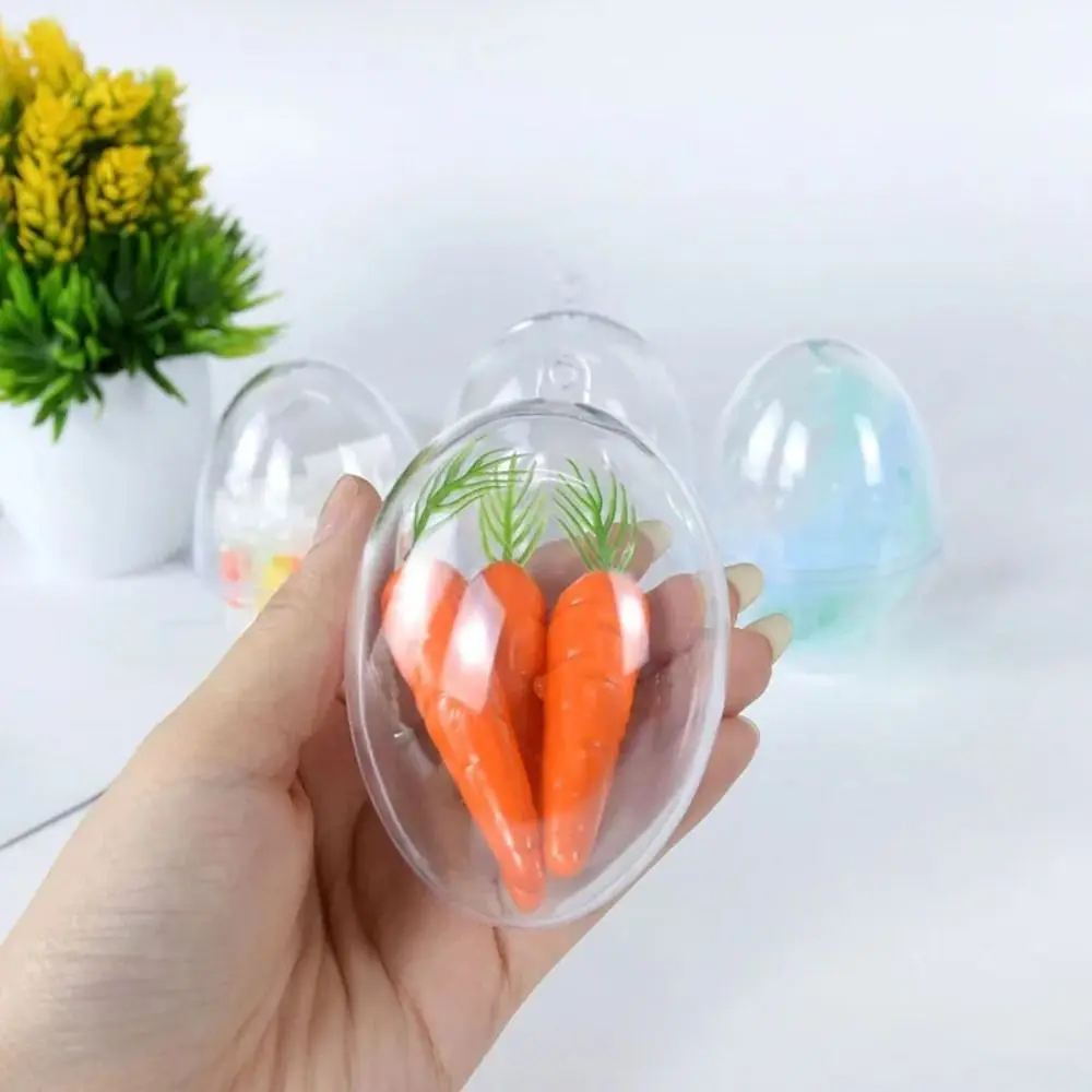 5PCS Ei Form Ostern Eier Hängen Dekor Party Liefert Befüllbare Kunststoff Klar Ball Hohl Gefälligkeiten Transparent Ball – Detail 6