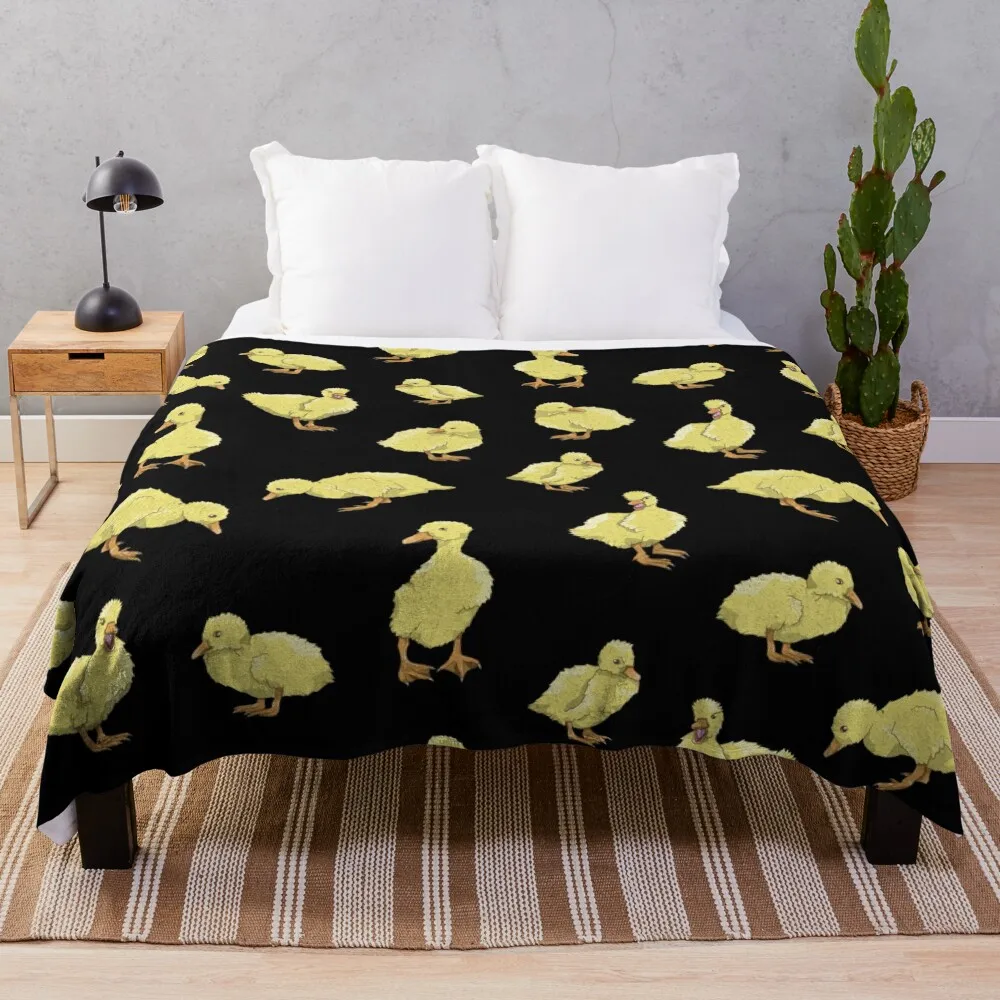 

Cute Yellow duckling pattern Throw Blanket christmas decoration Luxury funny gift Blankets