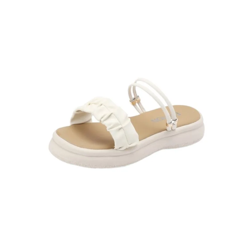 

Flat Bottom Women's Sandals Summer New Designer Two Use Soft Sole Beach Shoes for Women Fashion Casual Slippers Ladies