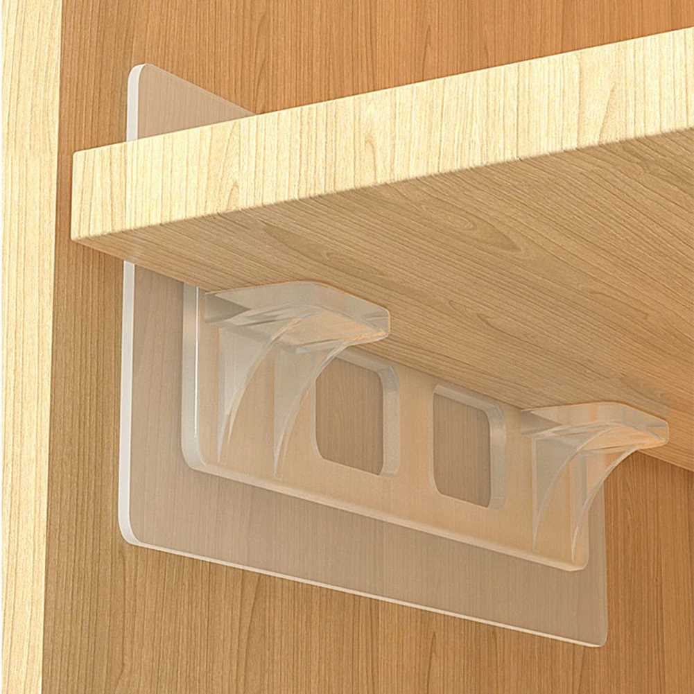 

Layered Shelf Bracket Transparent Color Upgrade Design Easy Installation No Punching Design Strong Load-bearing