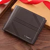 Men's Wallet Mens Short Wallet Youth Fashion Horizontal Soft Leather Business Wallet Credit ID Card Holder Wallet Billfold Purse 5
