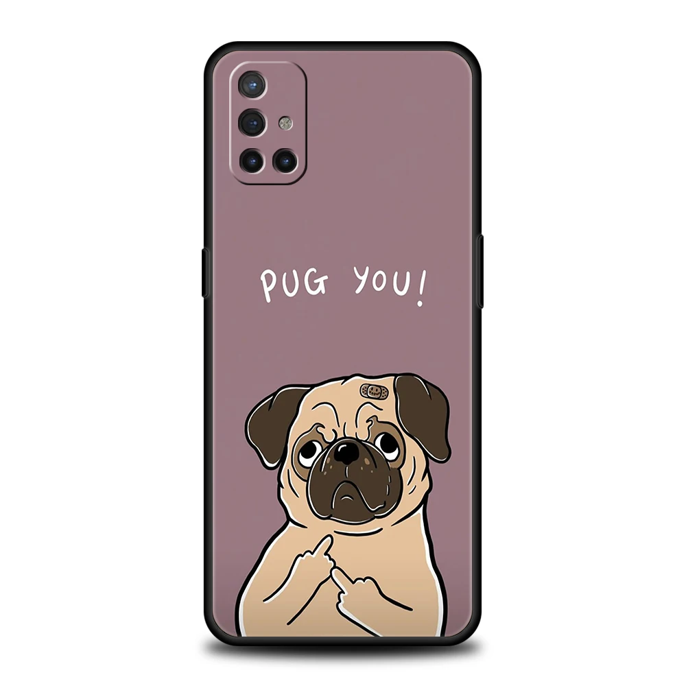 Black Pug Design Soft Phone Case Cover
