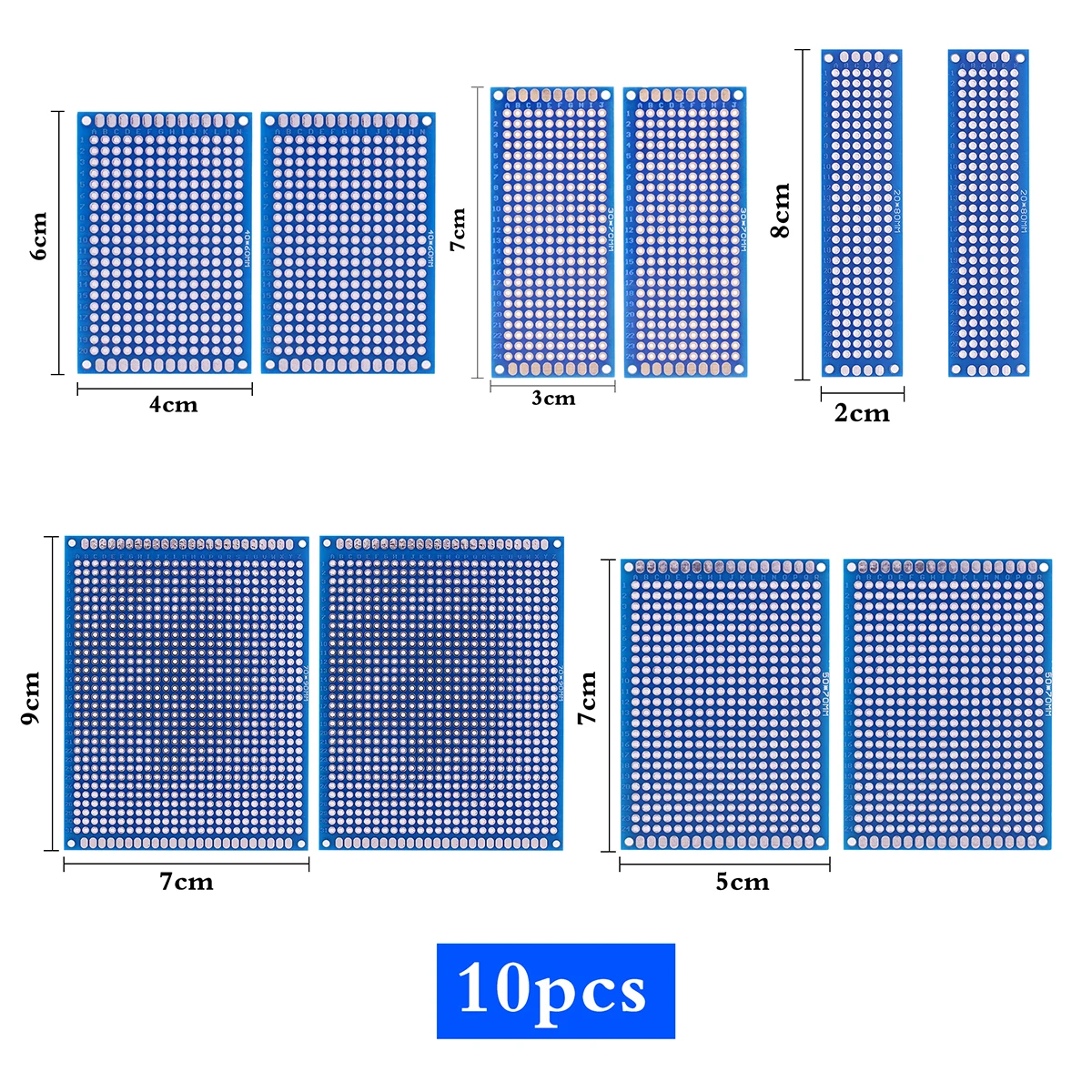 Double-Sided PCB Prototyping Board Kit - Universal DIY Perfboard