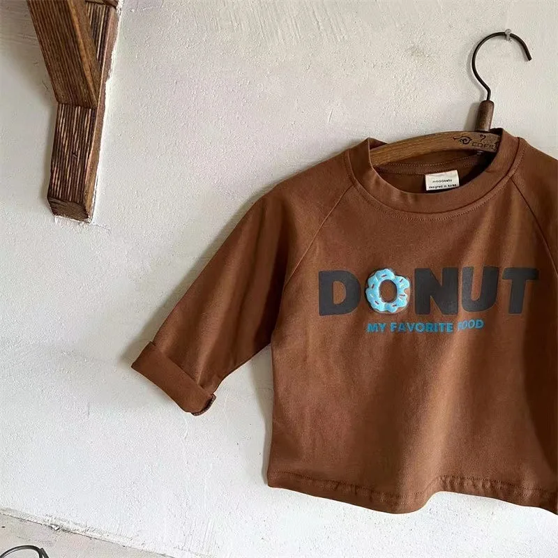 Trendy Contrast T-shirt Child New Design Cartoon Long Sleeve Tops Boys Baby Spring Autumn Fashion Pure Cotton Bottoming Shirt 3