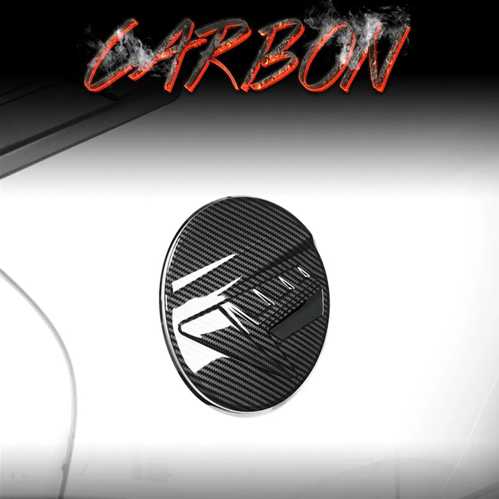 

Car Exterior Accessories Carbon Fiber Chorme Silver Fuel Tank Oil Cap Gas Cover Trim For Hyundai Elantra CN7 N