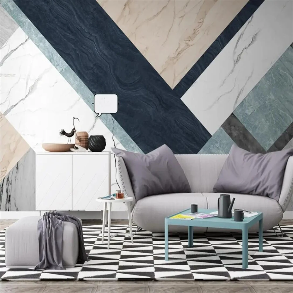 Personalizado Jazz White Marble Photo Wallpaper Papel de Parede 3d para Decoração de Casa Pintura Mural Sala e Fundo do Quarto