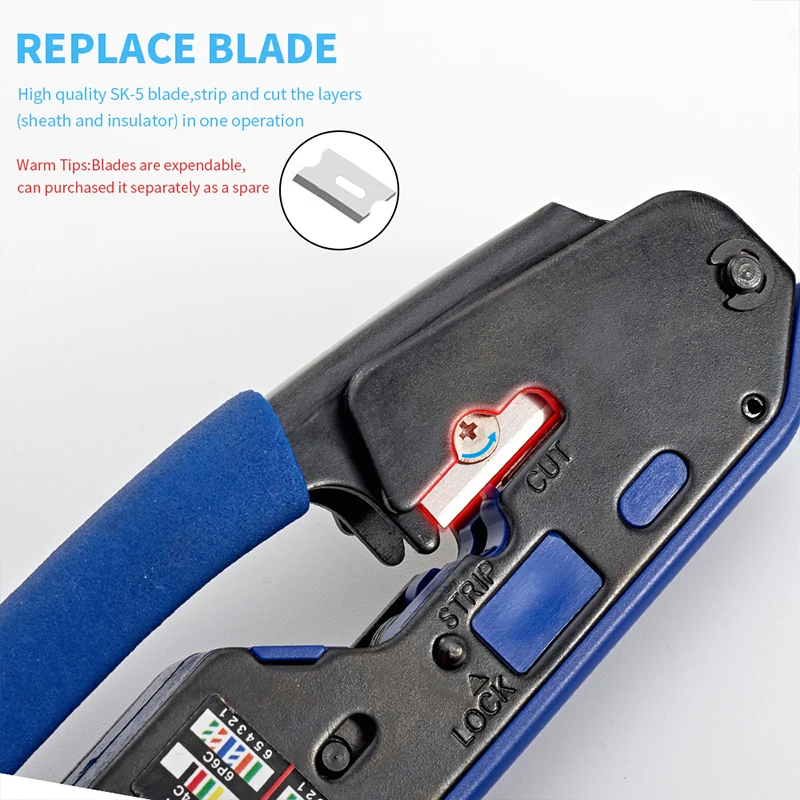 Professional Network Cable Crimping and Wire Stripping Tool