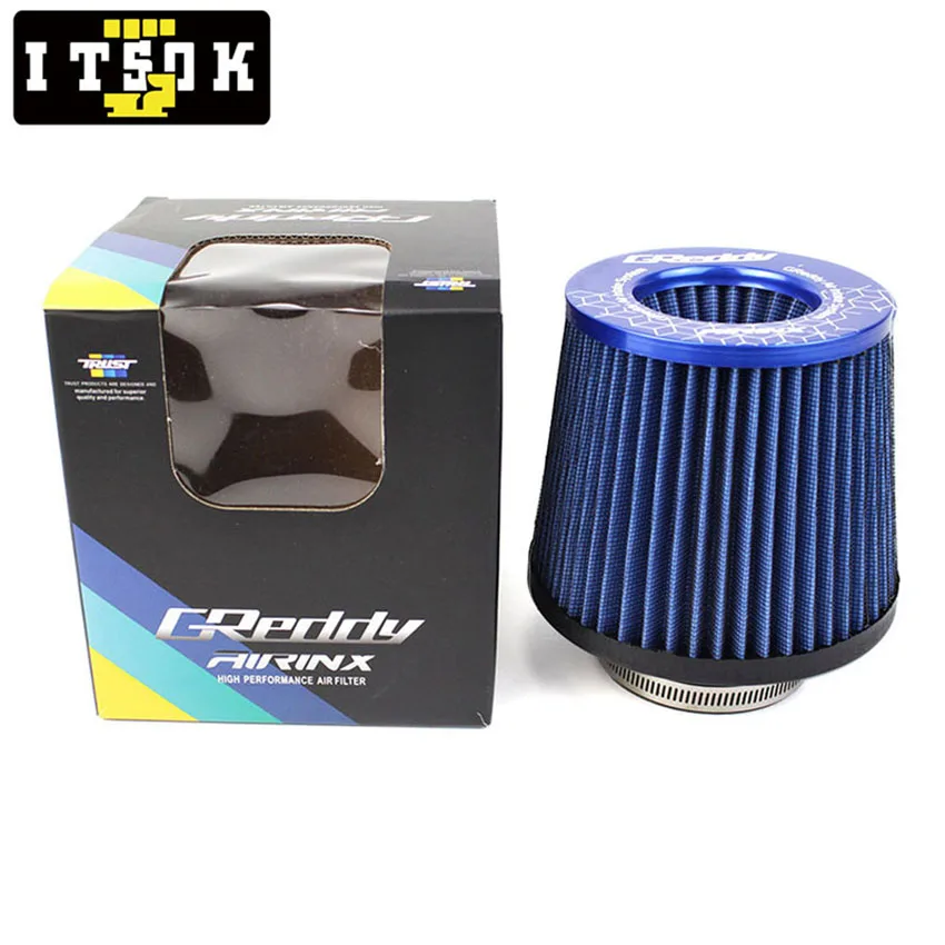 Greddi Intake Air Filter 3 Inch 76mm Universal High Flow Racing Performance Cone Tapered Airfilter JDM Tuning