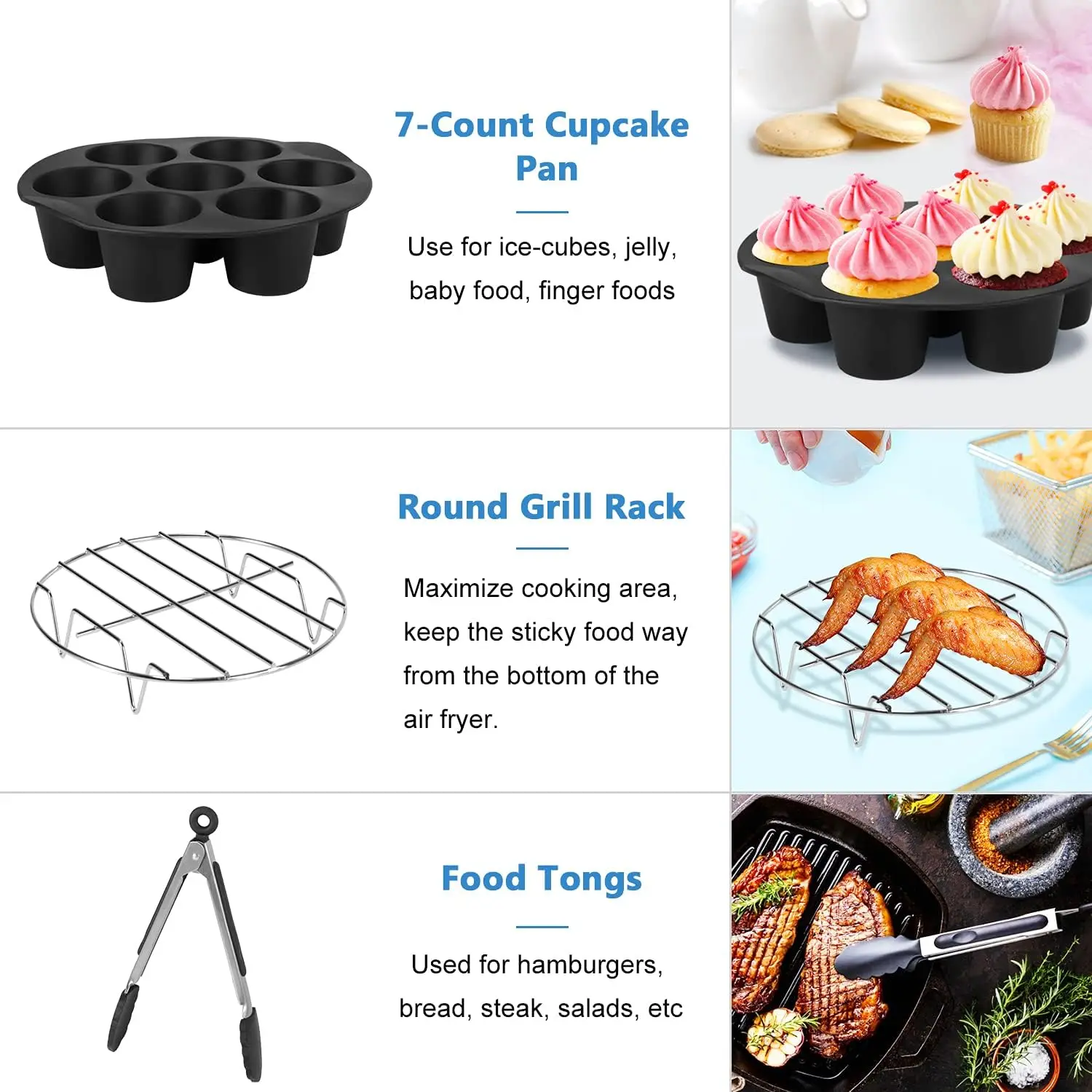 13-Piece Non-Stick Air Fryer Accessories Set - Safe & Durable Universal Kitchen Baking Tools
