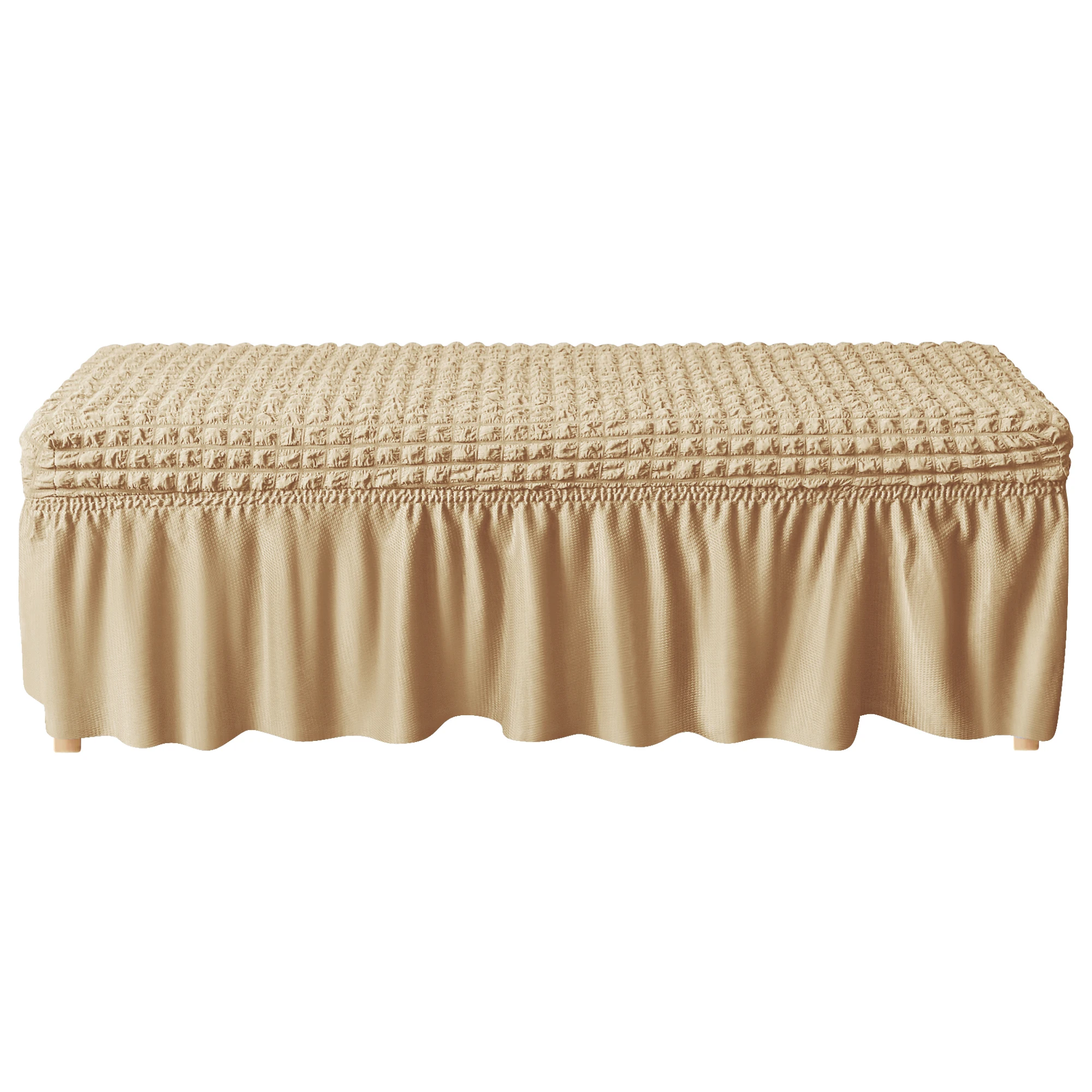 Seersucker Bench Seat Protector Cover - Removable & Washable for Living Room, Bedroom, or Kitchen Chairs