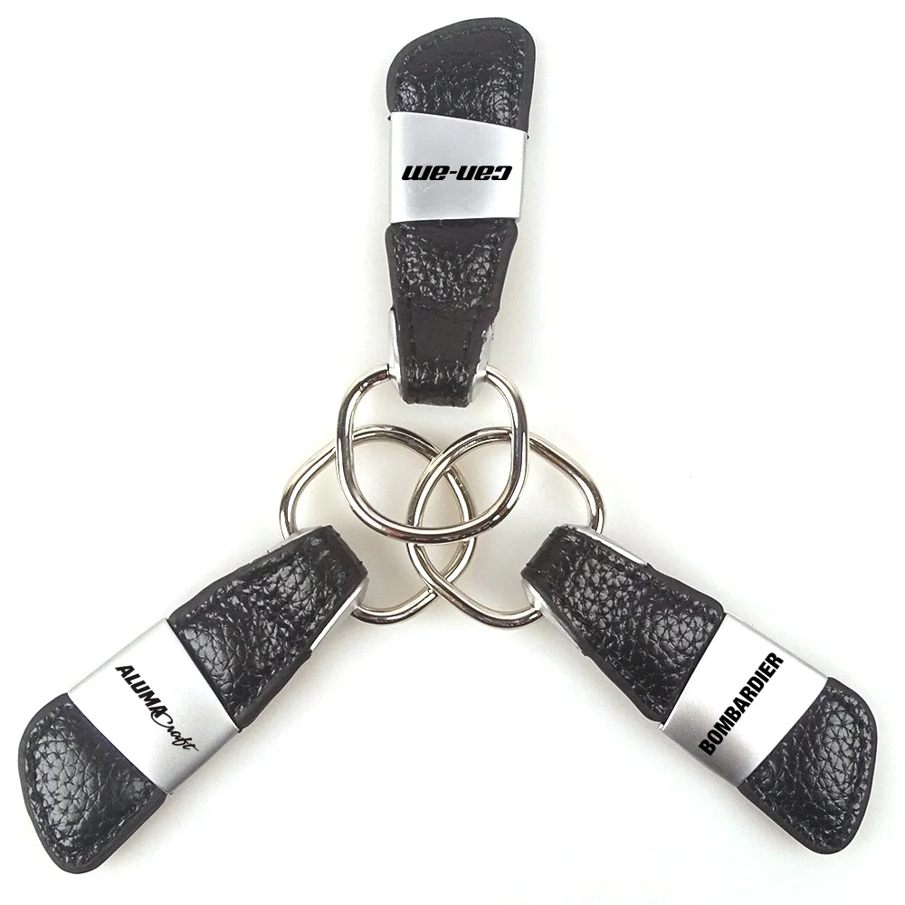 Emblema Del Motociclo Portachiavi In Metallo In Vera Pelle Portachiavi Per Scooter Per Can-Am Evinrude Lynx Manitou Rotax Sea-Doo Ski-Don