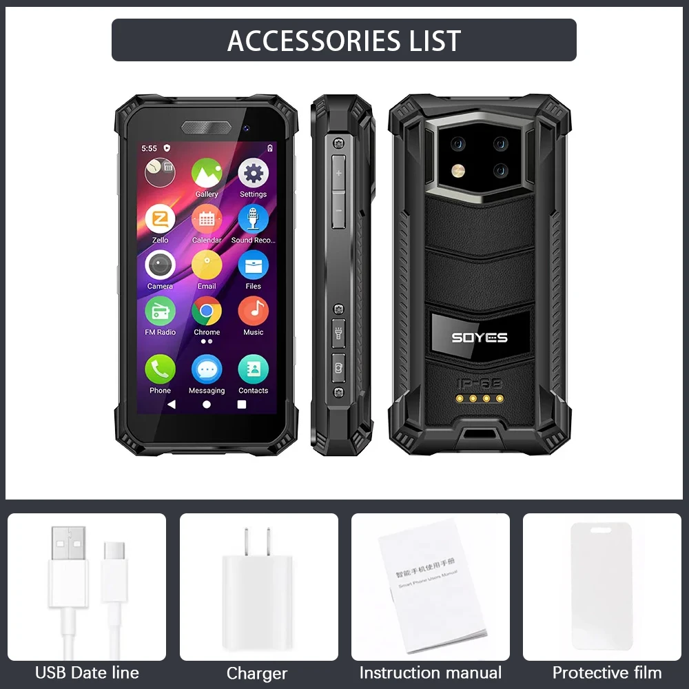 SOYES S10 MAXo 4G Rugged Mini Smartphone Android 11 3.5 Inch 8GB+