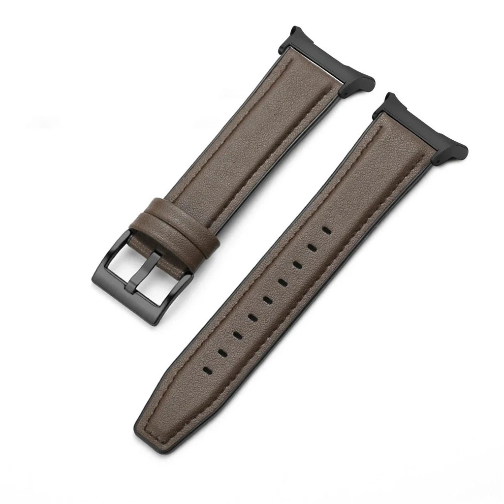 Premium Leather Silicone Hybrid Smartwatch Strap