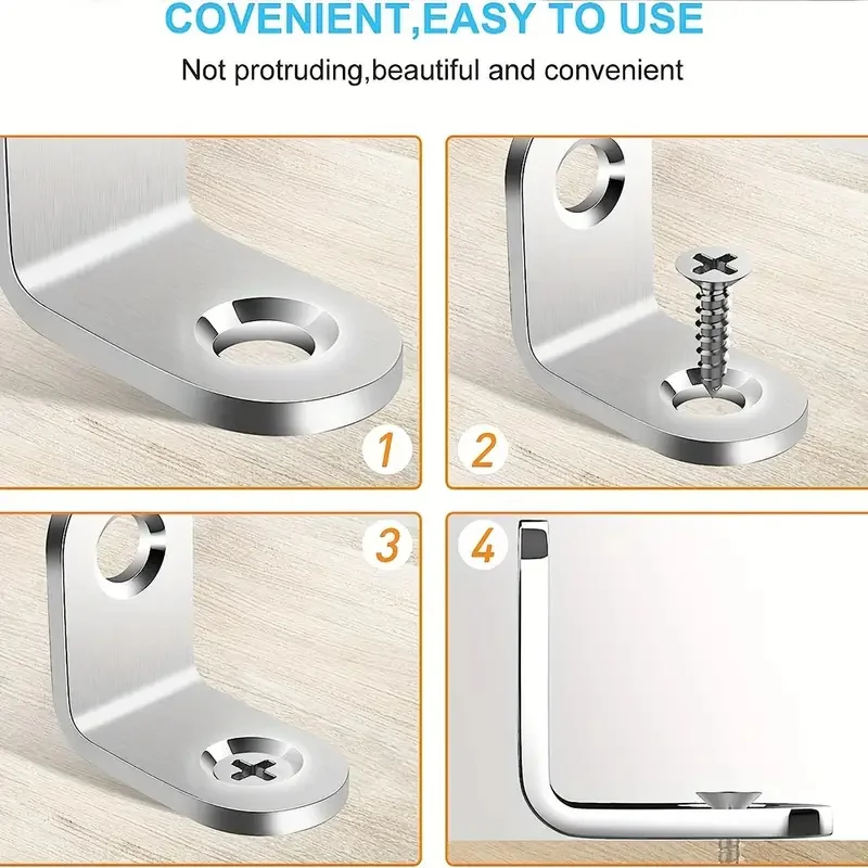 Angle bracket L Shaped Corner Brackets 90 Degree Right Angle Stainless Steel Bracket Fastener For Wood Furniture Bedframe Cabinet Accessories