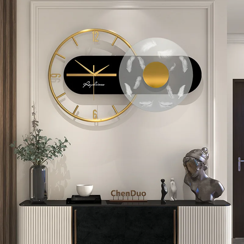 

Luxury wall clock, modern simple home decoration wall clock, stylish living room clock, wall clock hanging.