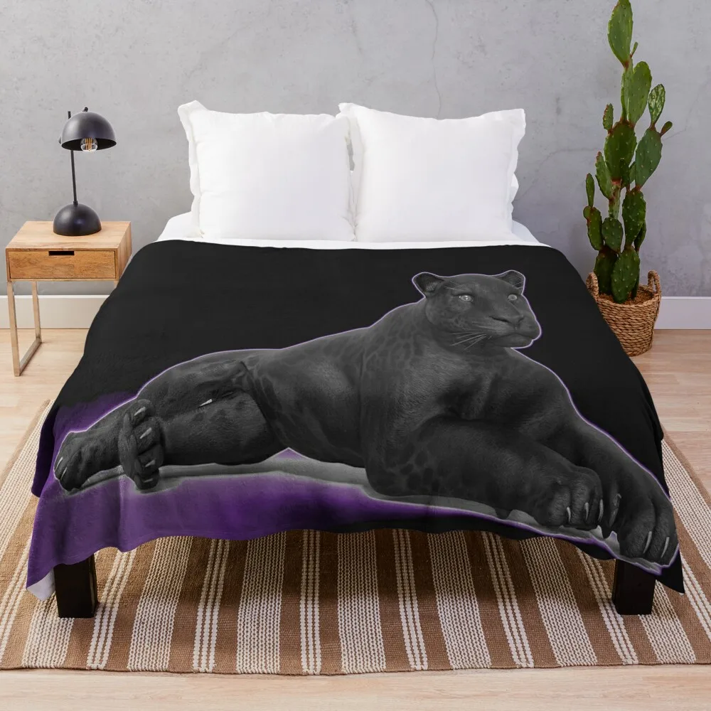 

Panther At Rest Throw Blanket halloween Personalized Gift Vintage Blankets