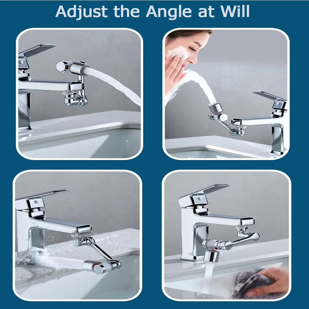 Kitchen Faucet Extender with Filter 2 Modes Metal Universal Swivel Bubbler Nozzle Sprayer 1080° Rotate Filtered Faucet Extension 6