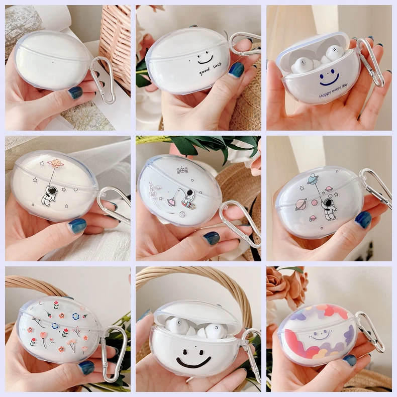 Per Lenovo Ht38 Lp12 Tc02 Xt15Pro Xt95Pro Cartoon Astronaut/Cover Per Auricolari In Tpu Trasparente In Silicone Con Motivo Floreale Colorato