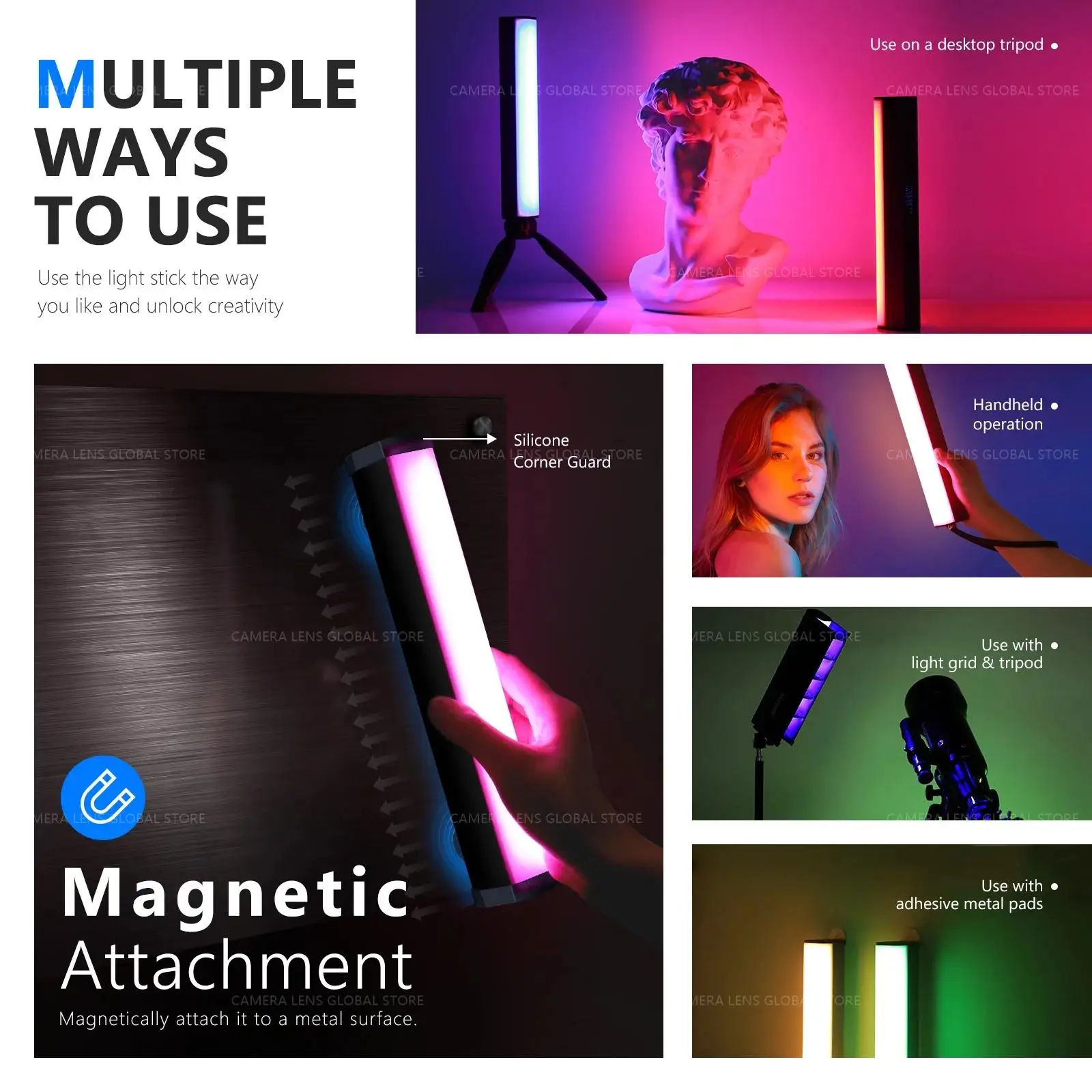 NEEWER RGB1 Magnetic Handheld Light Stick Responsive RGB Touch Bar 