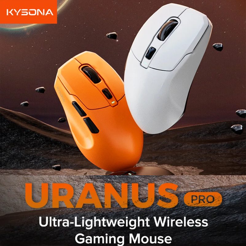 PAW3395 KYSONA Uranuss Pro Wireles Gaming Mouse Lightweight 8KHz Polling Rate 26000DPI Ultimate Optical Sensor For Laptop PC
