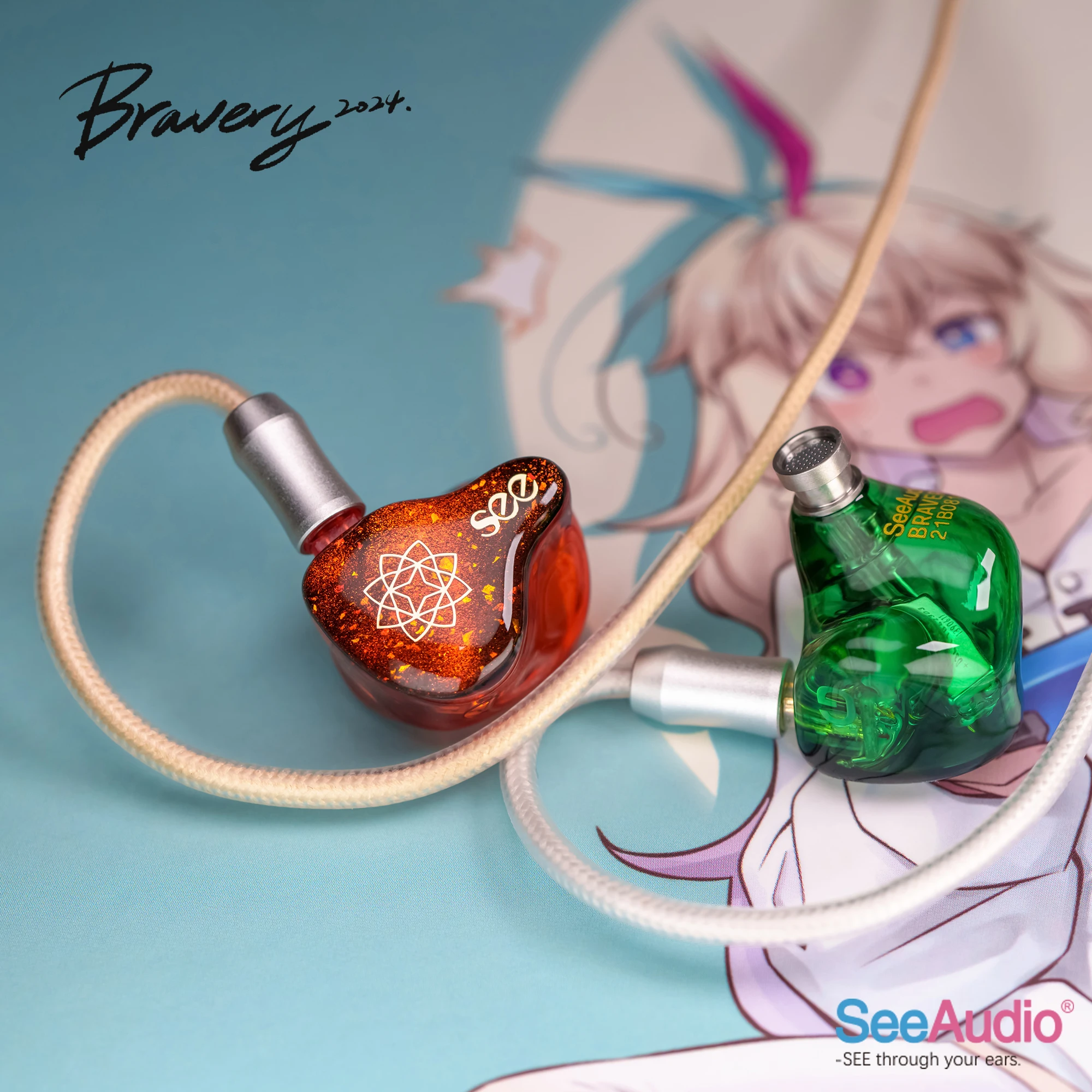 SeeAudio Bravery24 4Balanced Armature Hifi In-Ear Earphones  IEM with 3 in 1 Detachable Cable Headset Bravery 24 3
