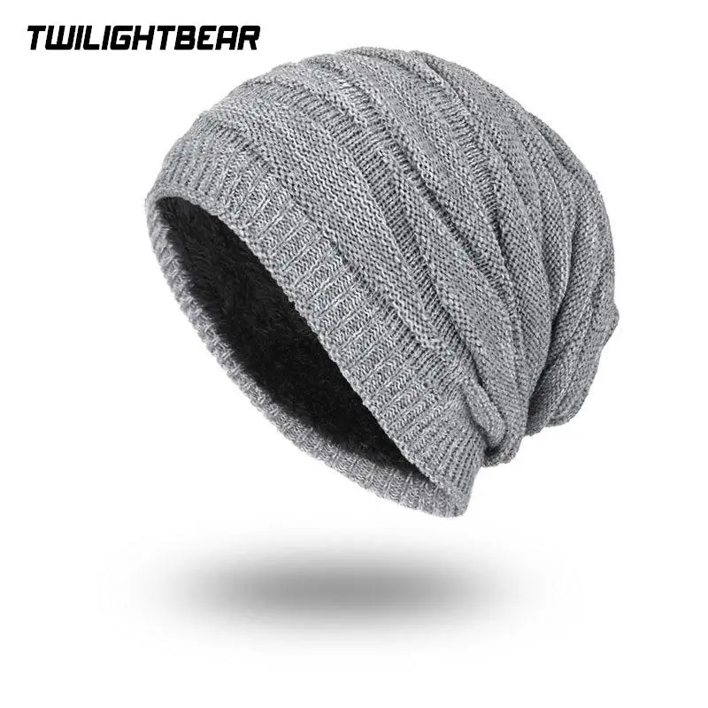 

New Men's Winter Hat Fashion Fleece Skiing Beanies Caps Warm Knitted Beanie Bonnet Hats Men Gorros Invierno Cappelli AF55