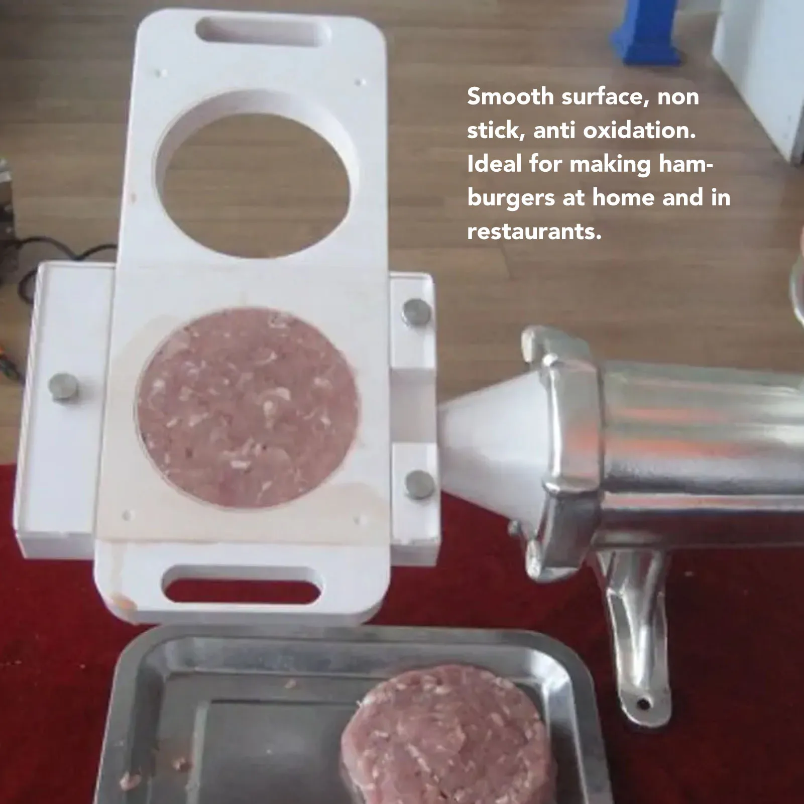 Hamburger Pressing Mould Maker Non Stick 2 Holes ABS Hamburger Press Patty Maker for Sausage Filler Meat Grinder