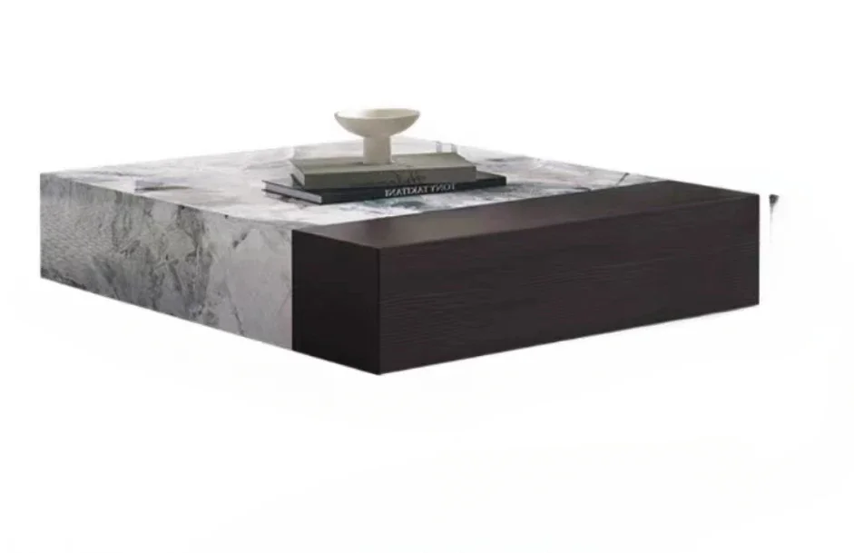 

Italian Mild Luxury Marble Stone Plate Coffee Table Home Living Room Modern Minimalist Square Minimalist