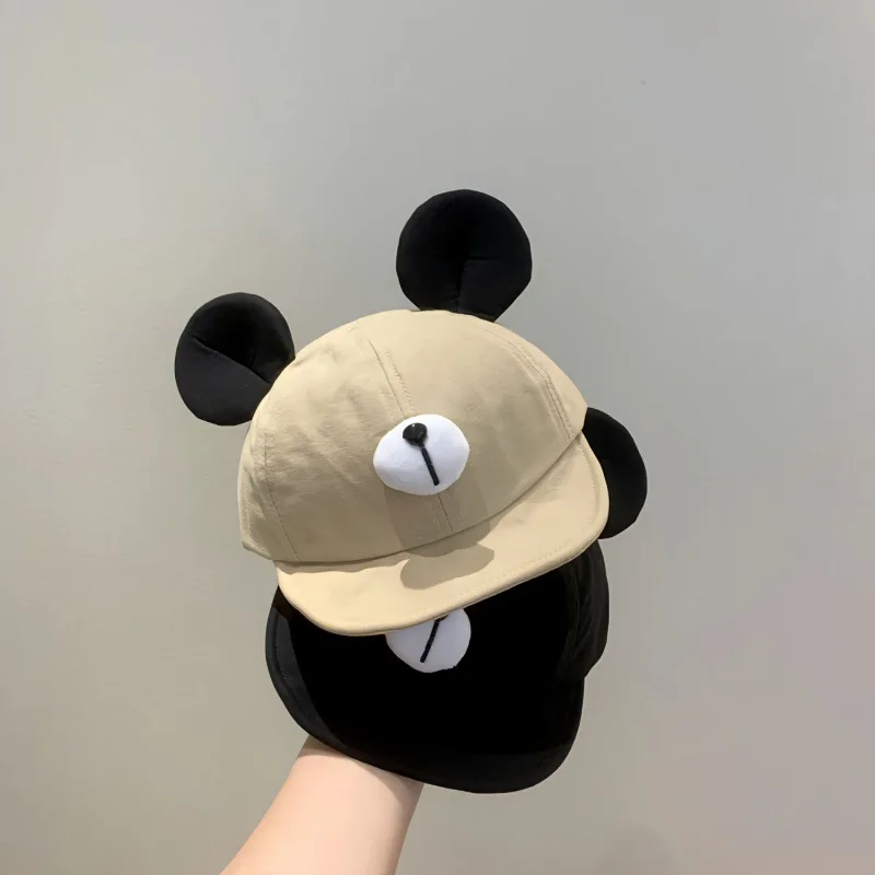 Korean Baby Cap Big Ears Infant Boys Girls Baseball Cap Soft Eaves Cotton Toddler Kids Peaked Hat Solid Color Sun Hats baseball cap baby hat kids sun hat