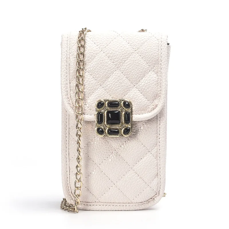 Mobile Phone Bag Female Korean Version of Fashion Multifunctional Cross-body Shoulder Bag Lock Embroidery Simple Chain Bag