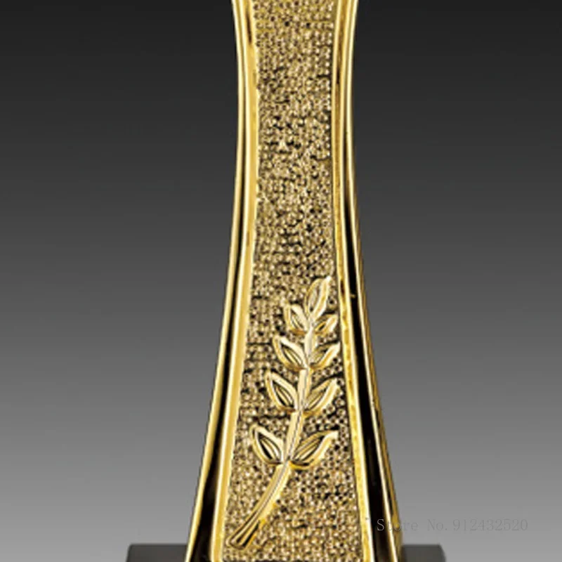 Customized European Electroplating Football Trophy Column, Sports Event, Fan Supplies, Home Decoration, Award Collection, 1Pc