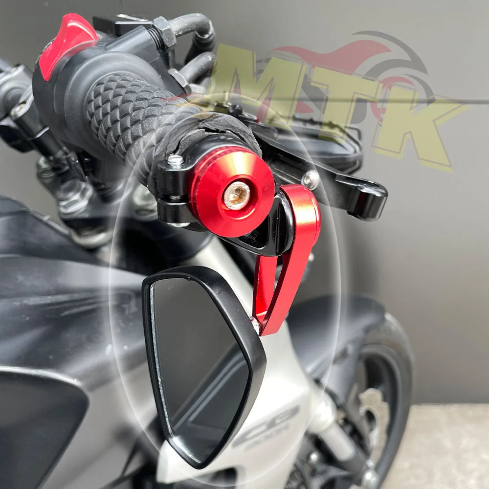

Motorcycle Red Mirror Rod Universal Side Mirror 360 ° Adjustable Rearview Mirror Universal Rearview Mirror Accessory