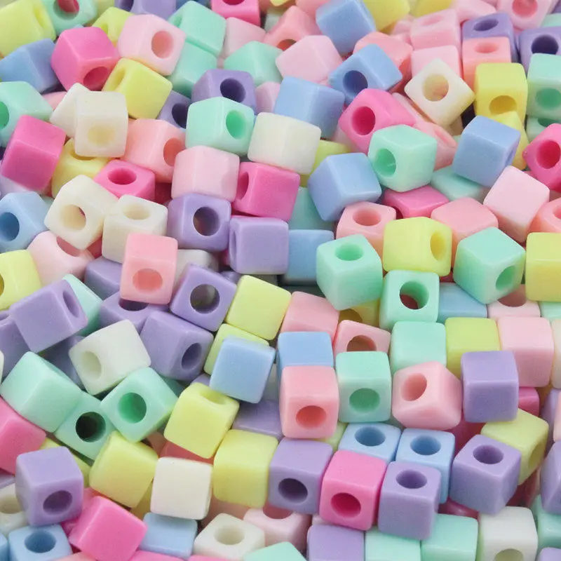 

100-200Pcs/Lot 7mm Square Shape Acrylic Beads Loose Spacer Beads For Jewelry Crafts Making DIY Charms Handmade Bracelet Necklace