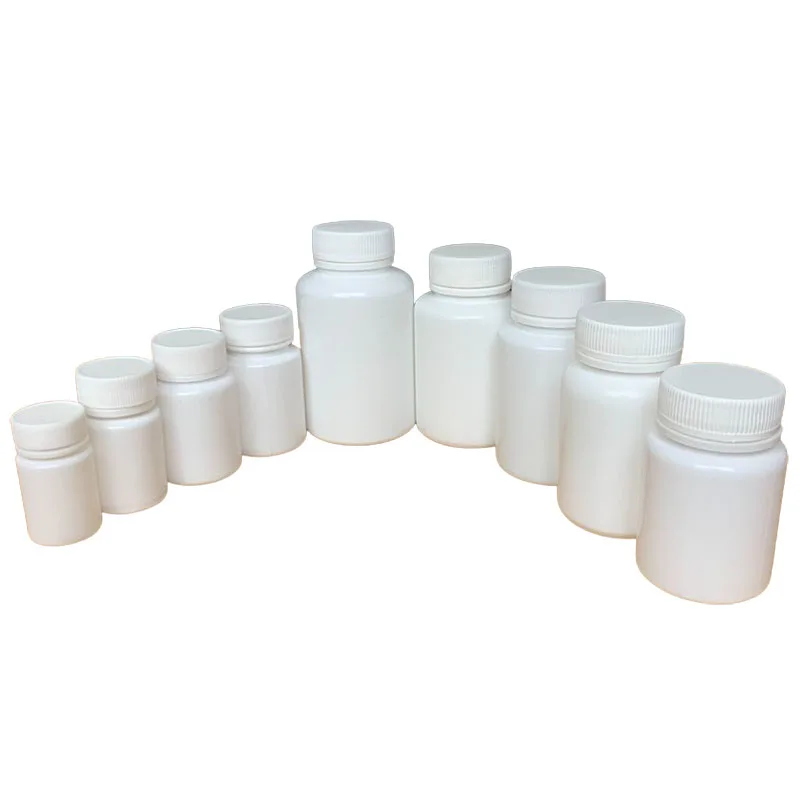 100Pcs Empty Medical Plastic Bottles with Lids Portable Pill