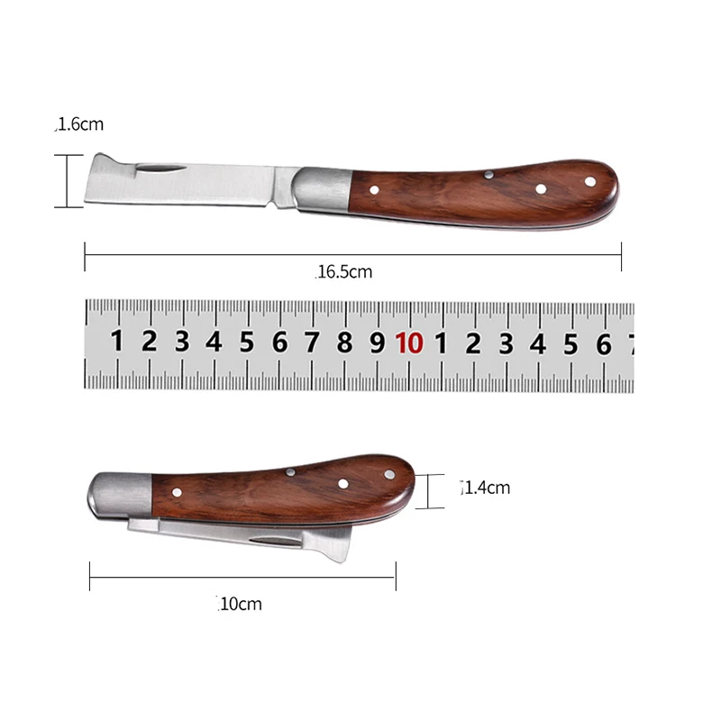 Vikbar ympkniv ympverktyg ympkniv professionell trädgård fruktträd ympningsskärare träskaft kniv