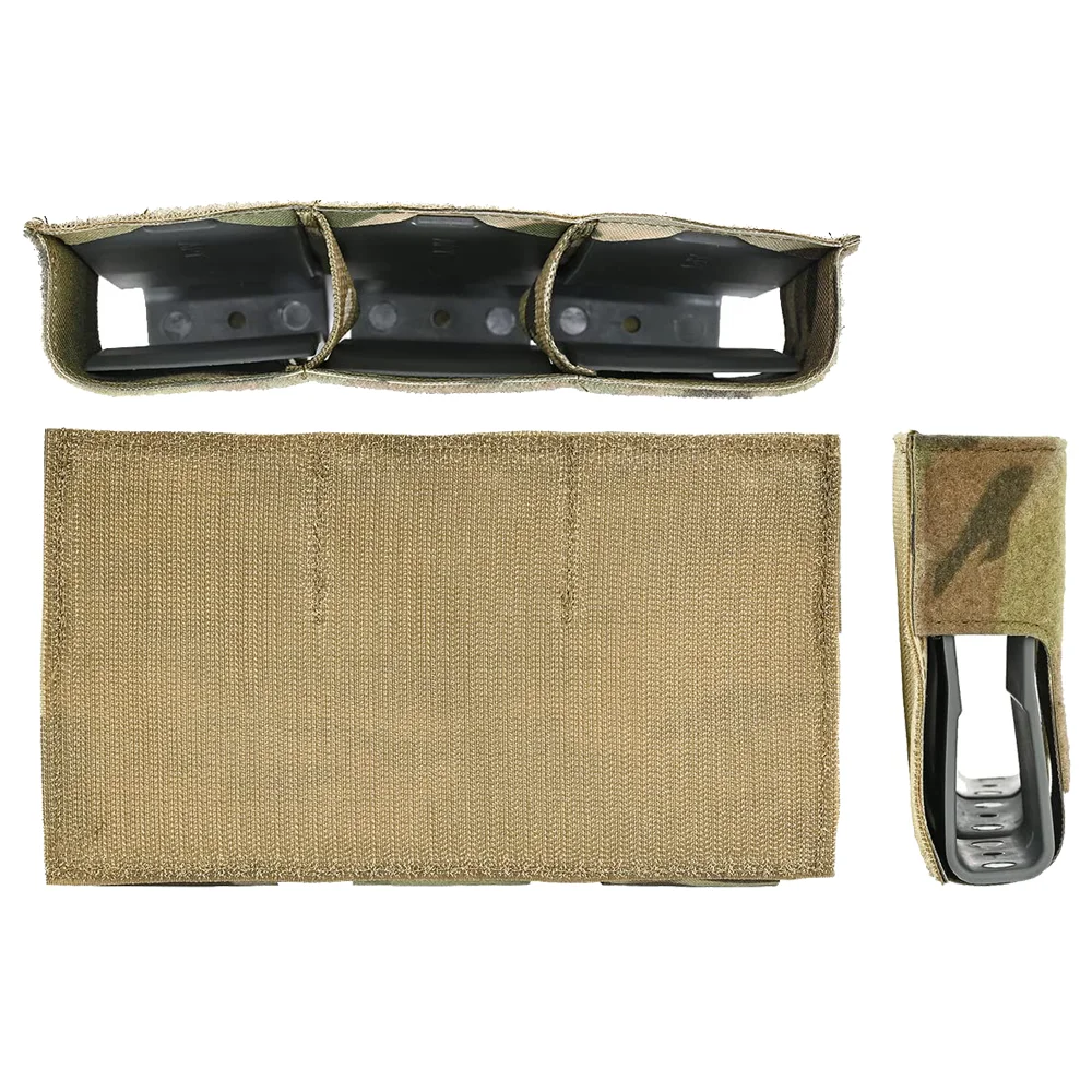 Magazine Pouch KTS Triple 556 Magazine Pouch Built-In Clips Fast Retrieving M14 M16 AR15 MAG Front Flap Rifle FCSK Plate Carrier Hunting Vest
