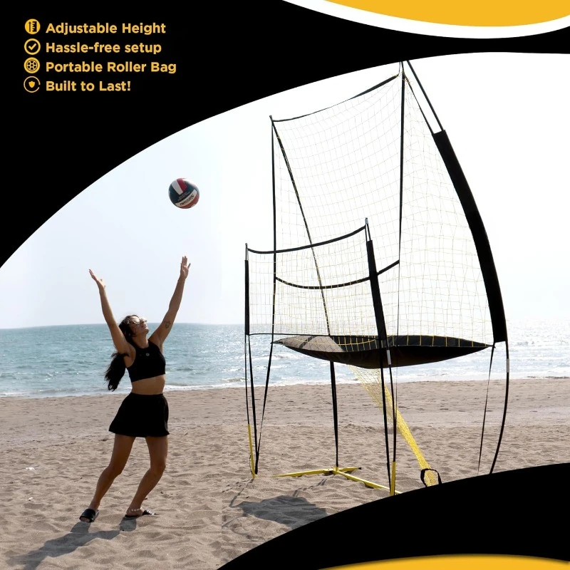 Volleyball Training Net Equipment System Sturdy, Adjustable, and Portable Improve Accuracy, Technique