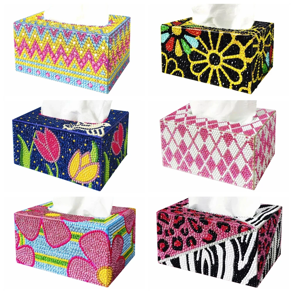 New 5D DIY Diamond Painting Tissue Box Handmade Tissue Dispenser