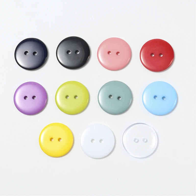 50pcs 23mm Multicolour 2 Holes Round Resin Buttons DIY Scrapbooking Garment Sweater Coat For Women Sewing Buttons Accessories
