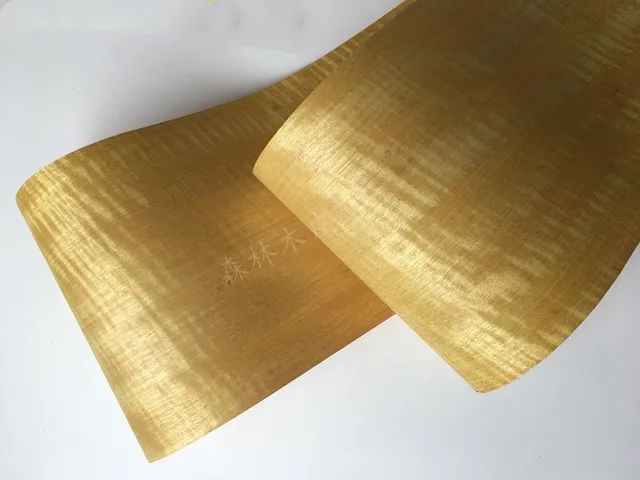 2x naturel 0.2mm or jaune placage de bois figuaré pour ruban de meubles 3