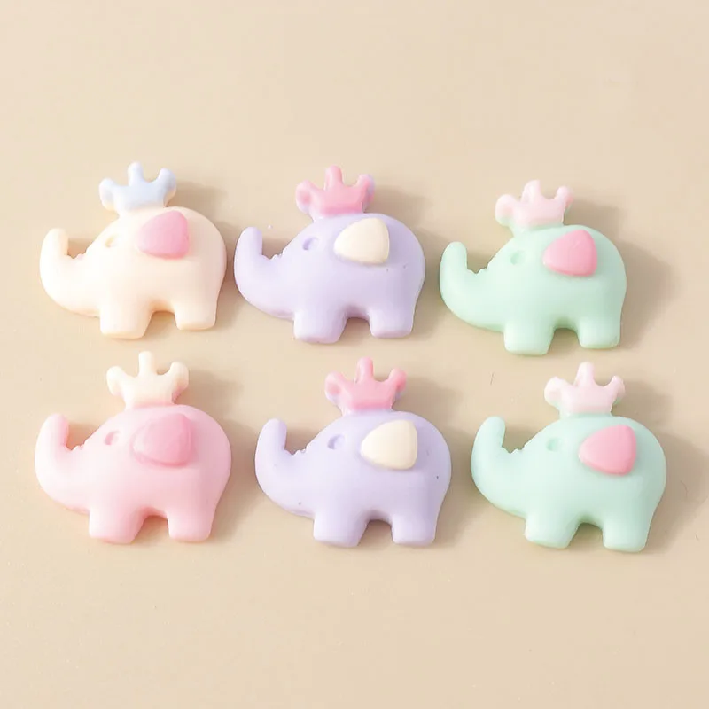 

Leslie 15Pcs 19*19mm Kawaii Animals Elephant Charms for DIY Hairbow Decoration Accessories Resin Flatback Cabochon Scrapbooking