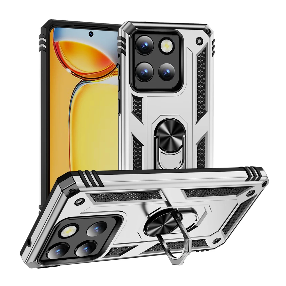 Durable Armor Phone Case with 360° Metal Ring Holder Cover